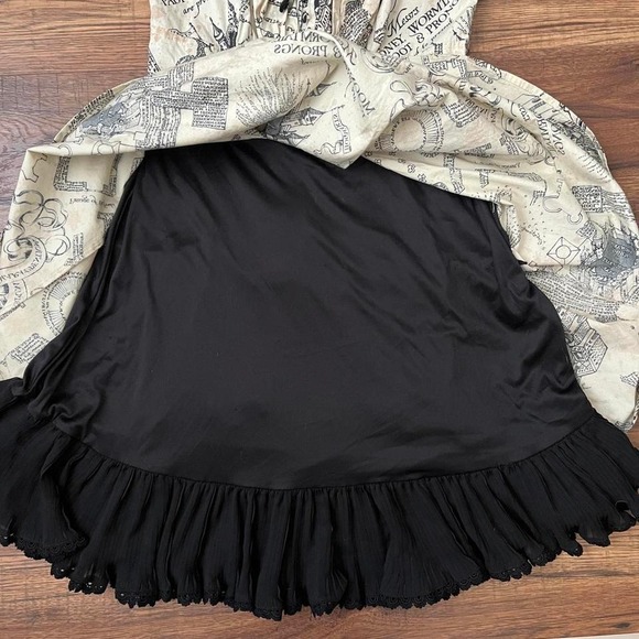 Harry Potter Hot Topic Corset Dress Lace Trim Marauders Map Fairy Dark Academia - Picture 2 of 8